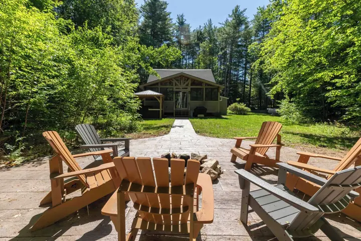 View from firepit hot tub up on left