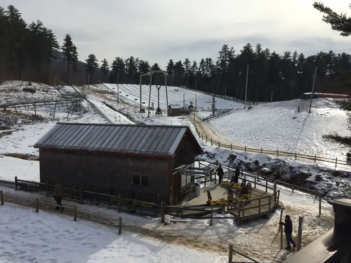 Mountain coaster, giant swing, and tubing hill