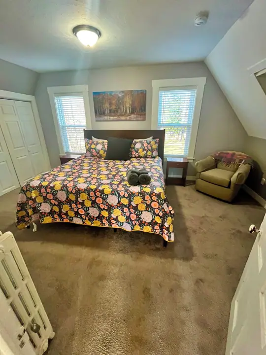King Master with private bathroom and a new bed and frame