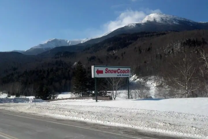 Take a ride up Mt Washington in the snow coach