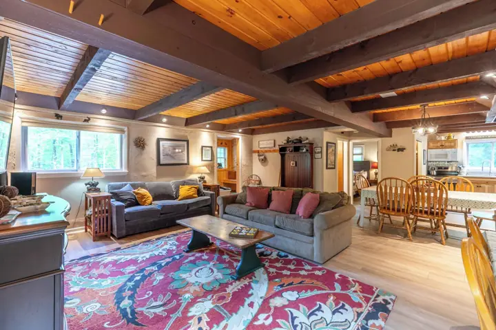 Open living room to kitchen