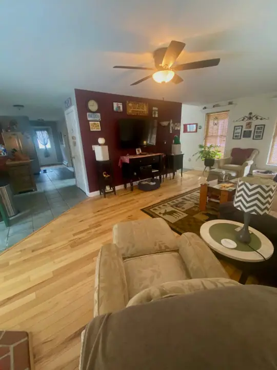 Living area with a big streaming TV