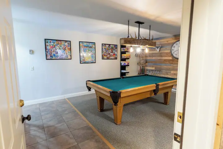 From ping pong room into pool room