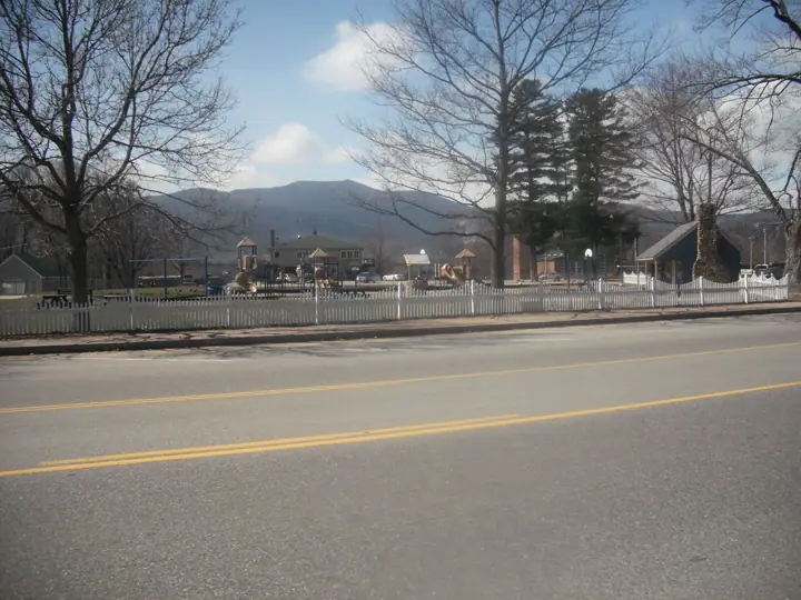 Golf course right in town with a big playground