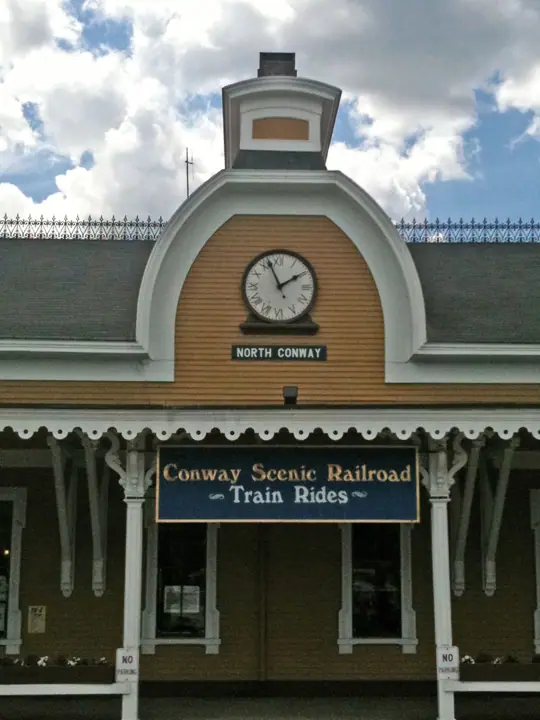 Take a ride on the Conway Scenic railroad right in the village
