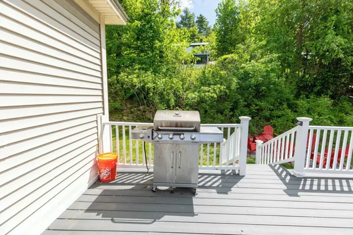 Gas grill--stairs done to shared firepit
